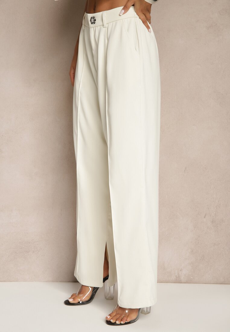 elsa.m by may Compleu Bej cu Zirconii Vestă scurtă și Pantaloni eleganți Diviriel