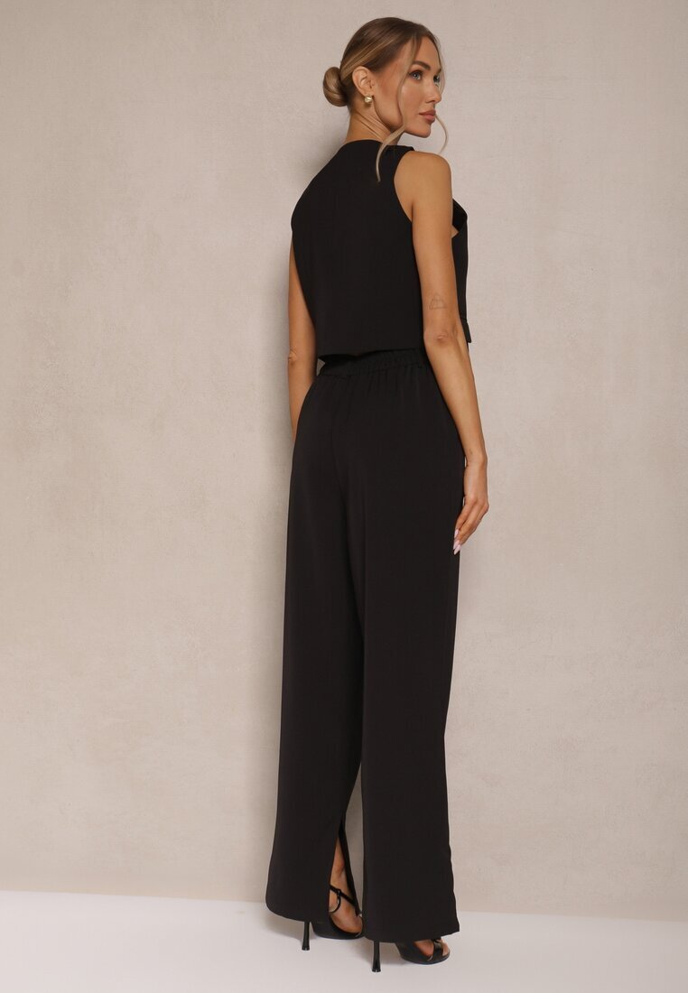 elsa.m by may Compleu Negru cu Zirconii Vestă Scurtă și Pantaloni Eleganți Diviriel
