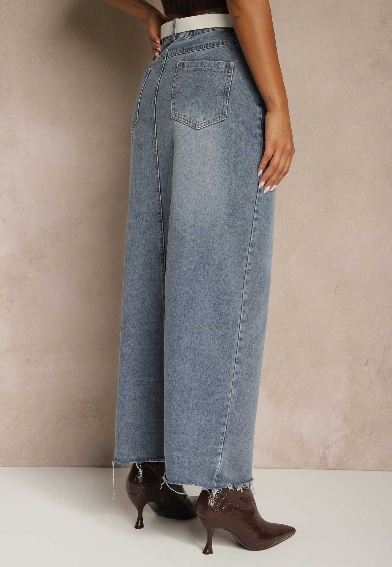 elsa.m by may Fustă Albastră din Denim cu Croi Tip Creion Ornată cu Șliț Lisovira
