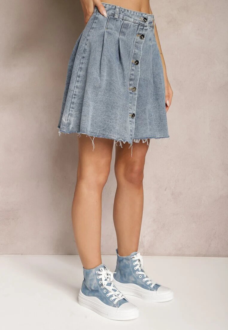 elsa.m by may Fustă Albastră Din denim Mini Cu pliuri Hollette