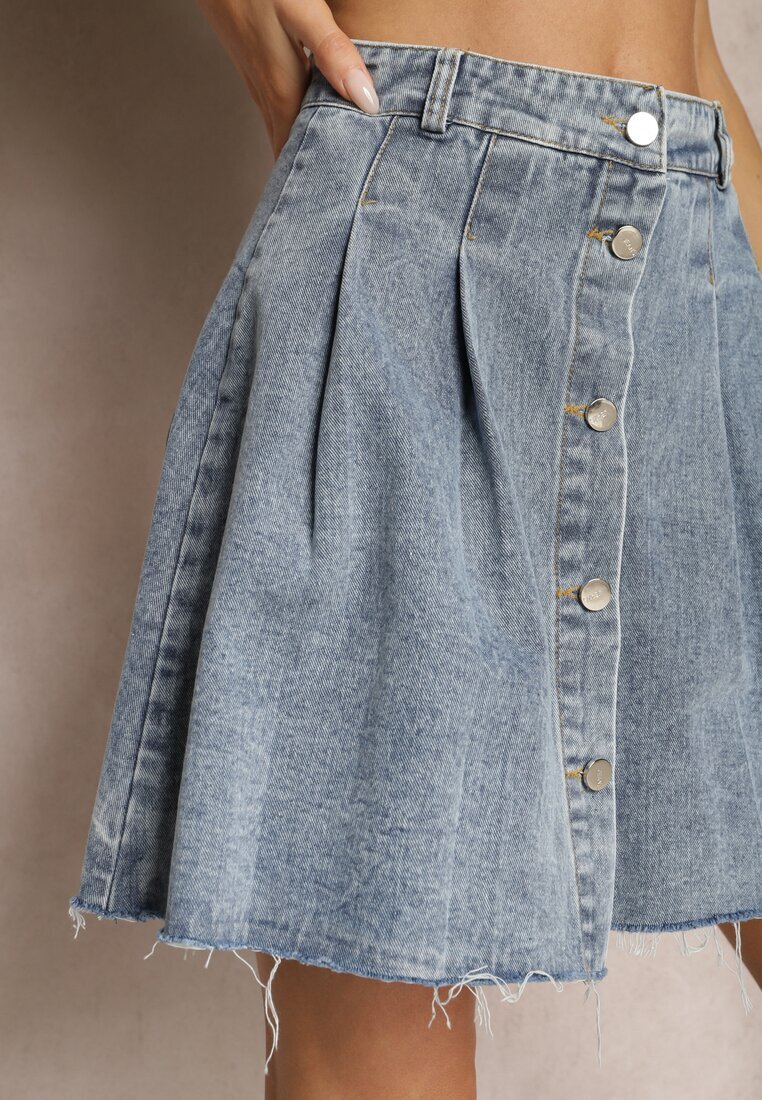 elsa.m by may Fustă Albastră Din denim Mini Cu pliuri Hollette