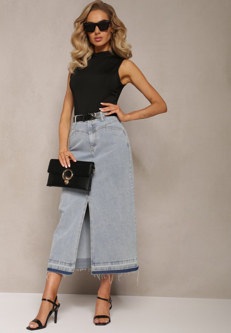 elsa.m by may Fustă Albastru deschis Creion Denim cu curea inclusă Olvane