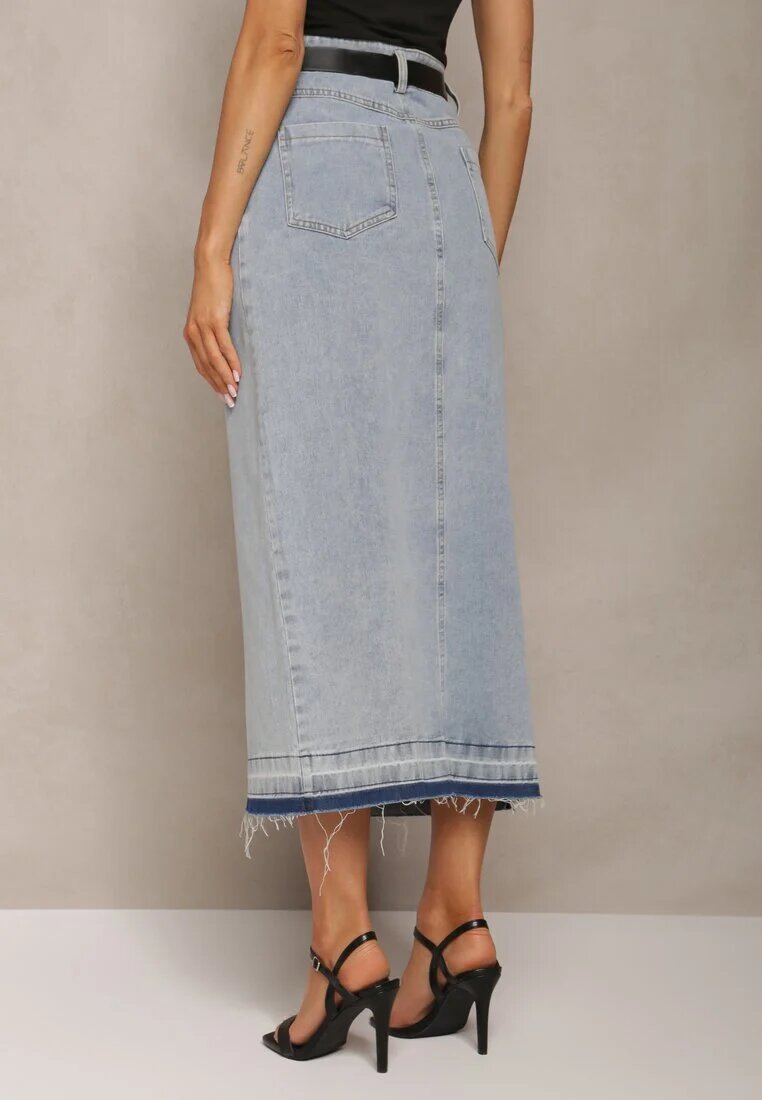 elsa.m by may Fustă Albastru deschis Creion Denim cu curea inclusă Olvane