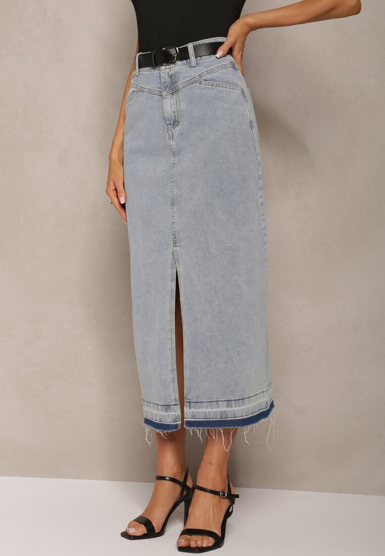elsa.m by may Fustă Albastru deschis Creion Denim cu curea inclusă Olvane