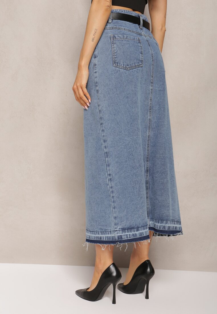 elsa.m by may Fustă bleumarin creion denim cu curea inclusă Olvane