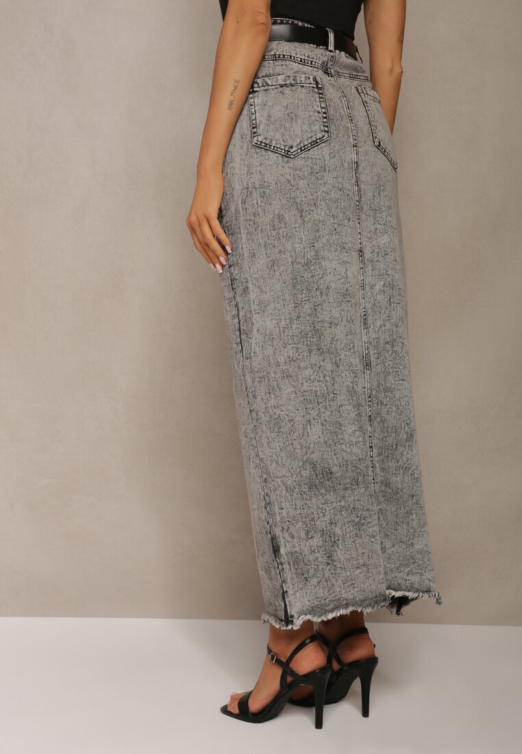 elsa.m by may Fustă Gri Denim Maxi cu curea Mullese