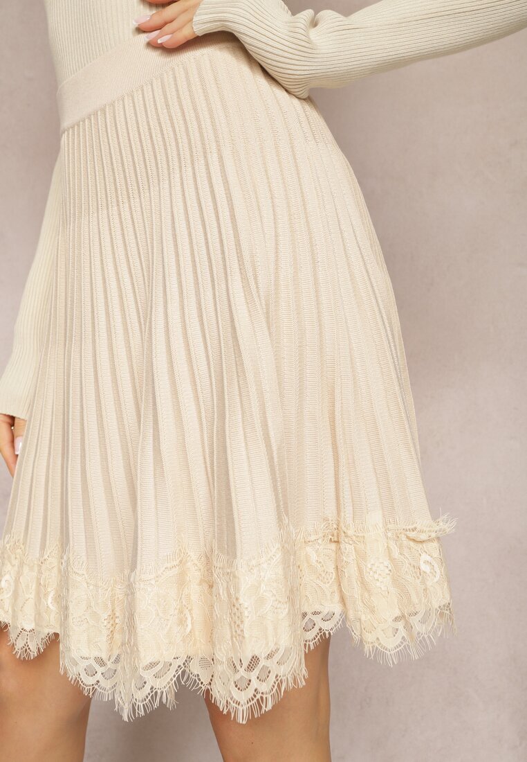 elsa.m by may Fustă Mini Bej deschis Evazată cu elastic în talie Saniurio