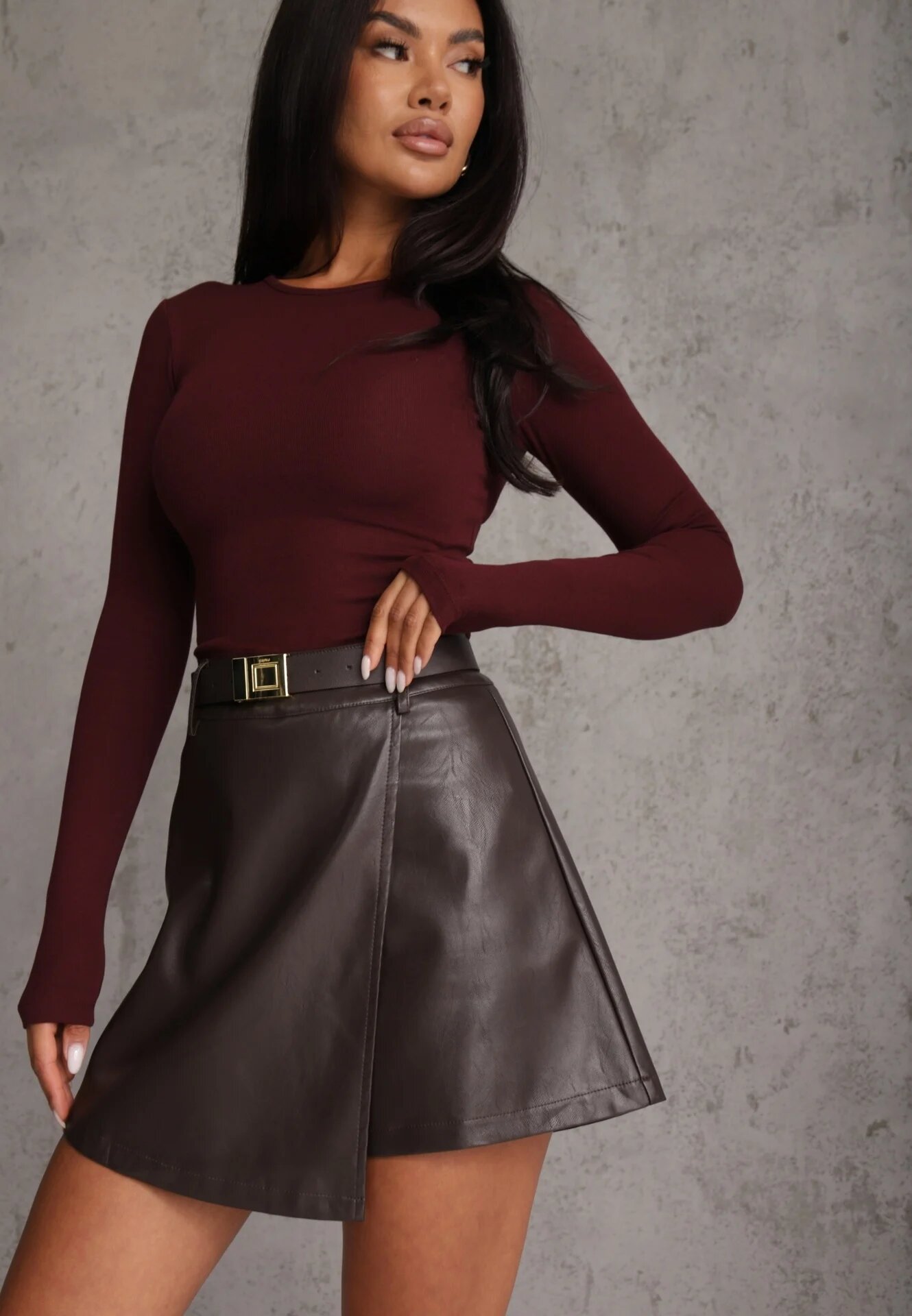 elsa.m by may Fustă-pantalon scurt asimetric cu curea Hamona Maro