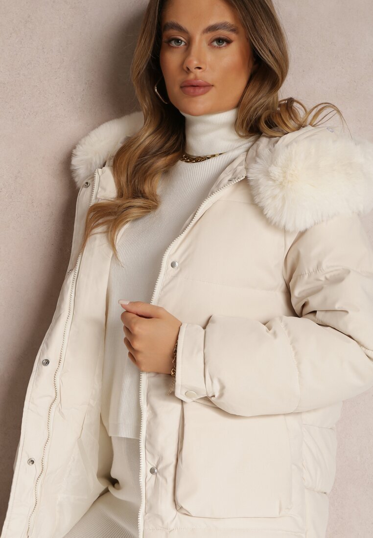 elsa.m by may Jachetă cutie Bej deschis cu blană detașabilă Bastebius