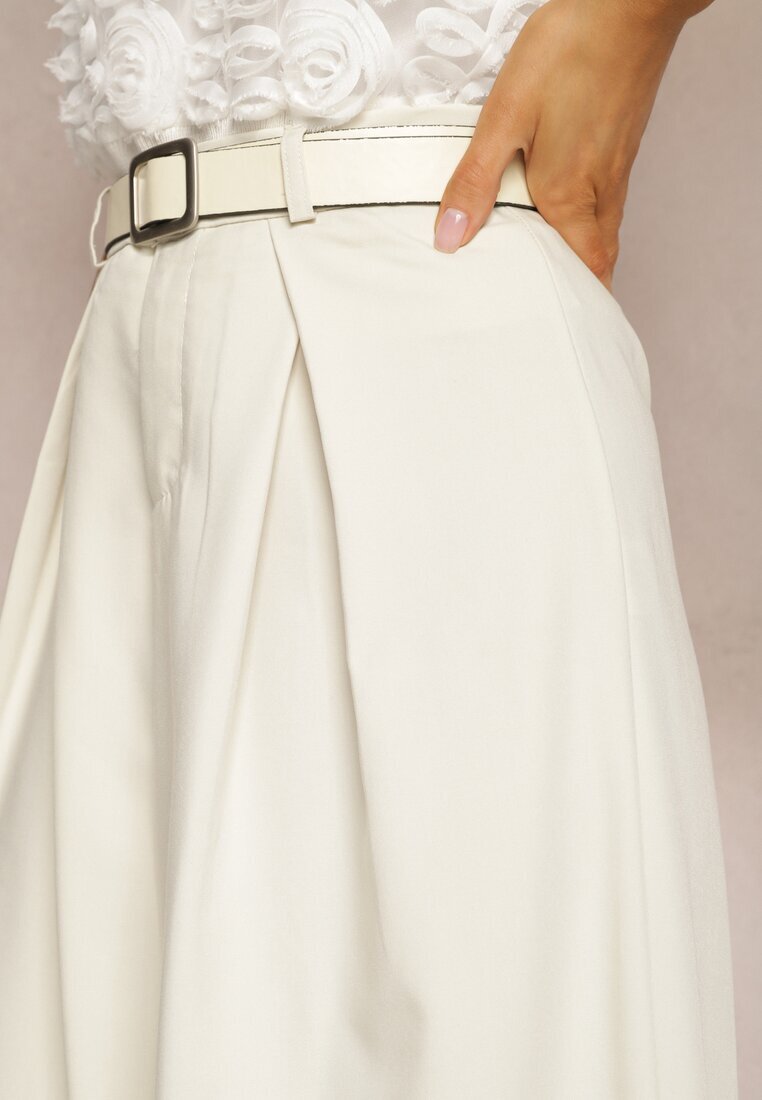 elsa.m by may Pantaloni Bej deschis Largi stil Palazzo cu curea Detalia