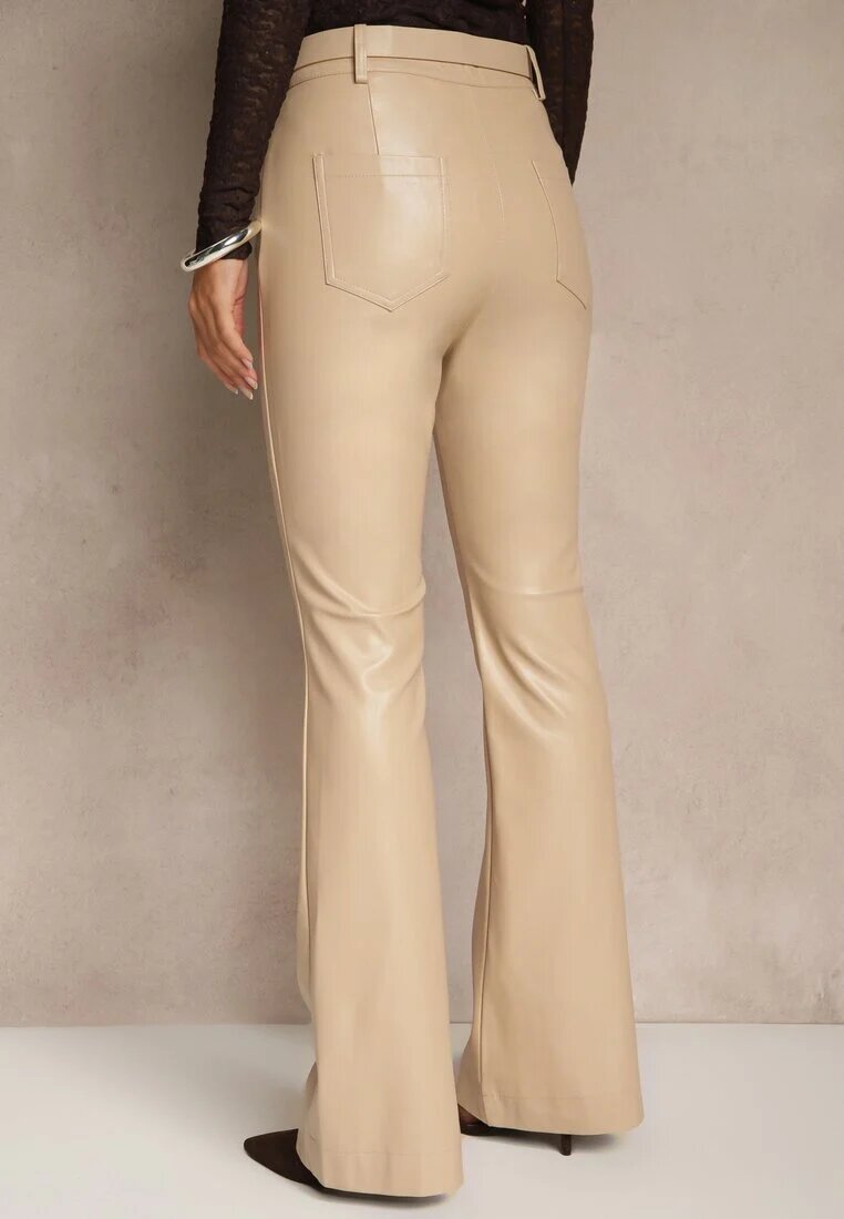 elsa.m by may Pantaloni Bej Flare din imitație de piele Vebria