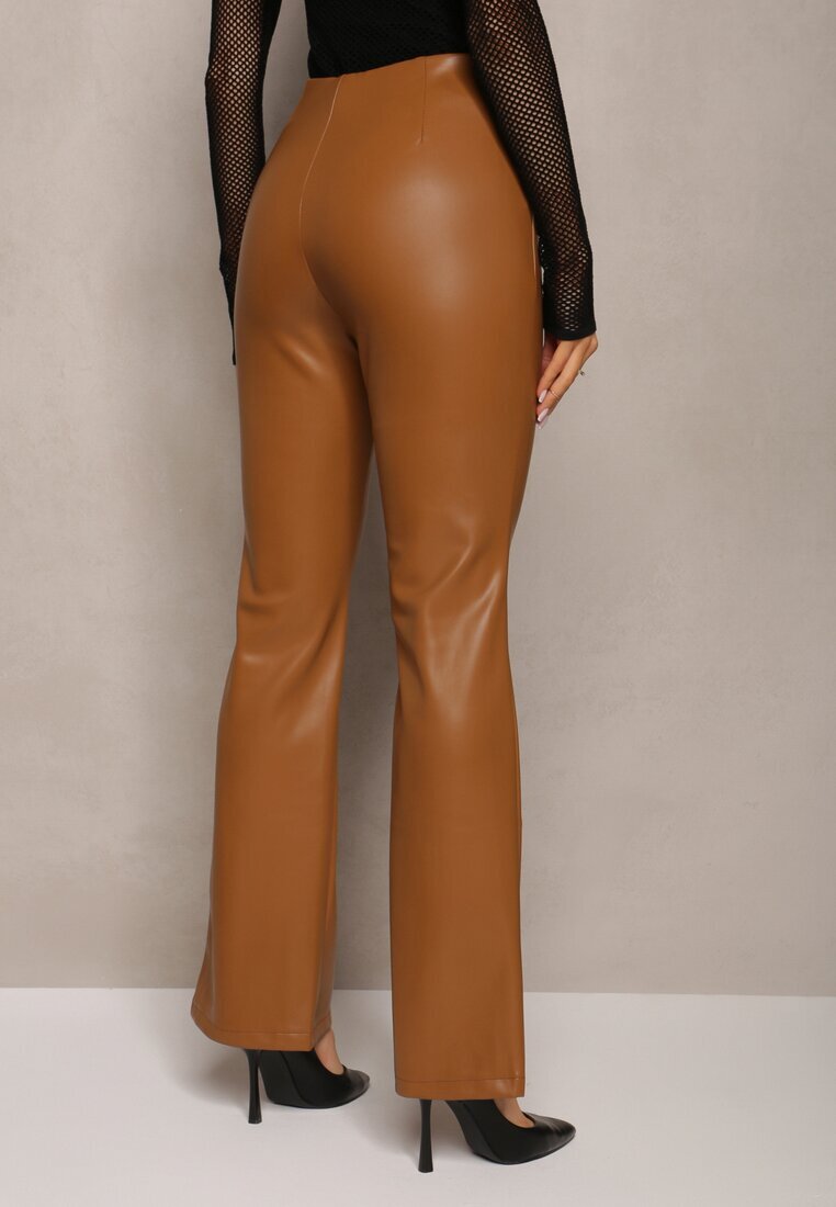 elsa.m by may Pantaloni clopot bej din imitație de piele Idenna