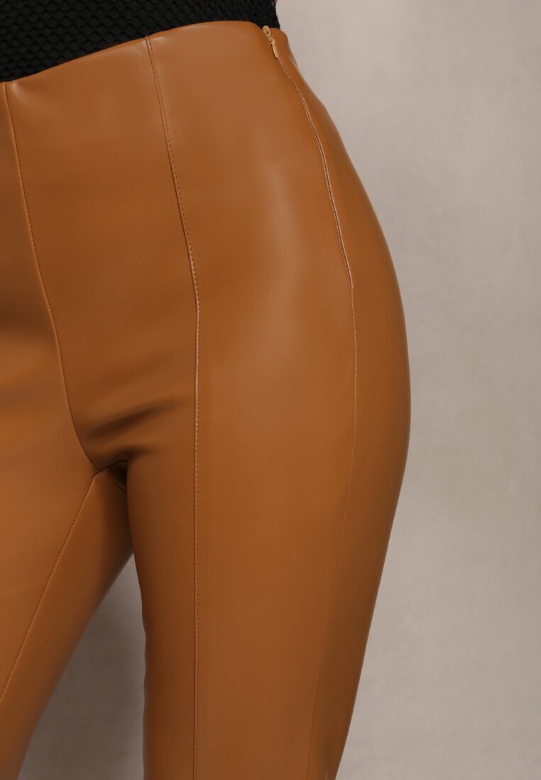 elsa.m by may Pantaloni clopot bej din imitație de piele Idenna