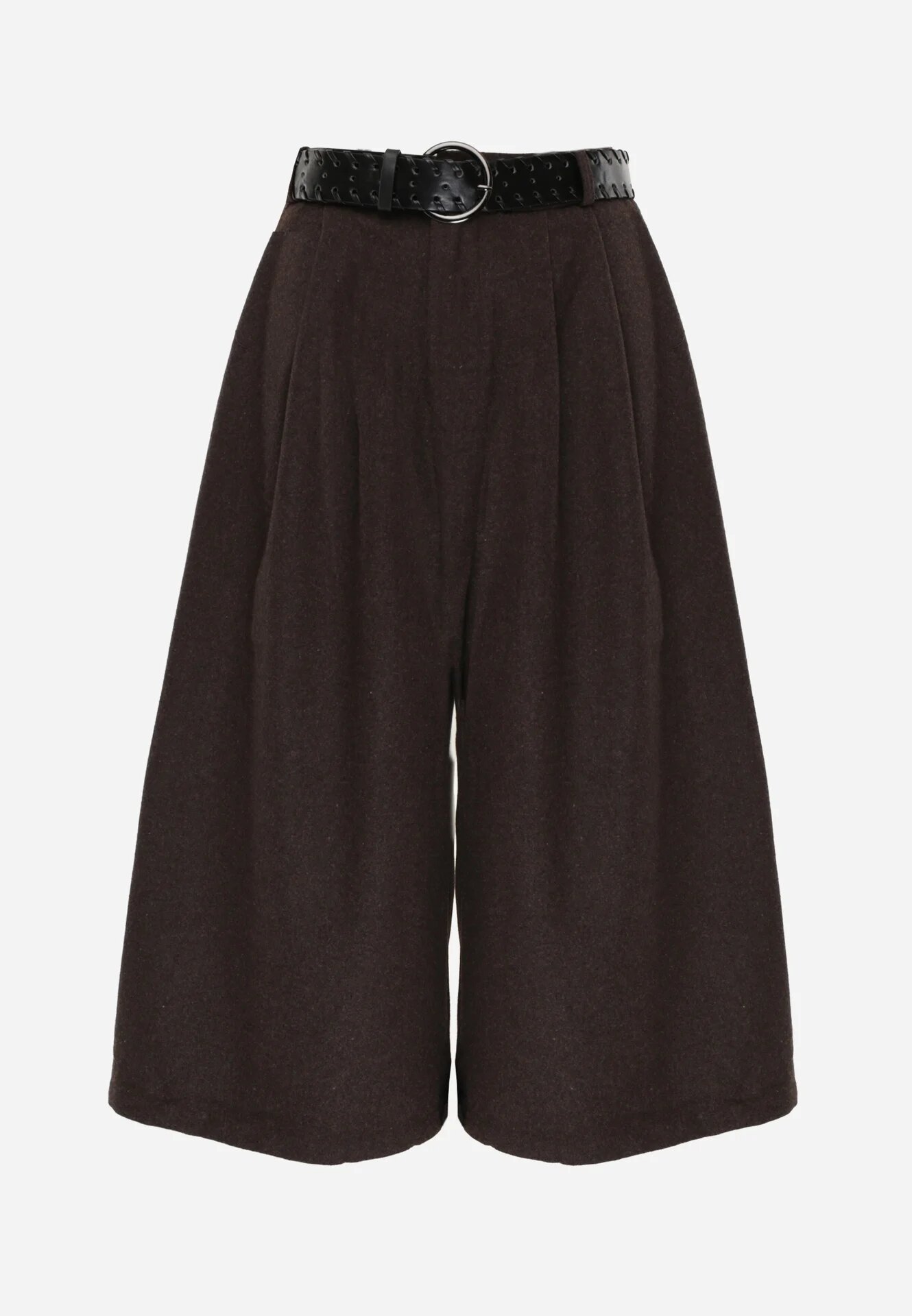 elsa.m by may Pantaloni culottes casual din vâscoză și bumbac cu curea cu cataramă Jumorla Maro