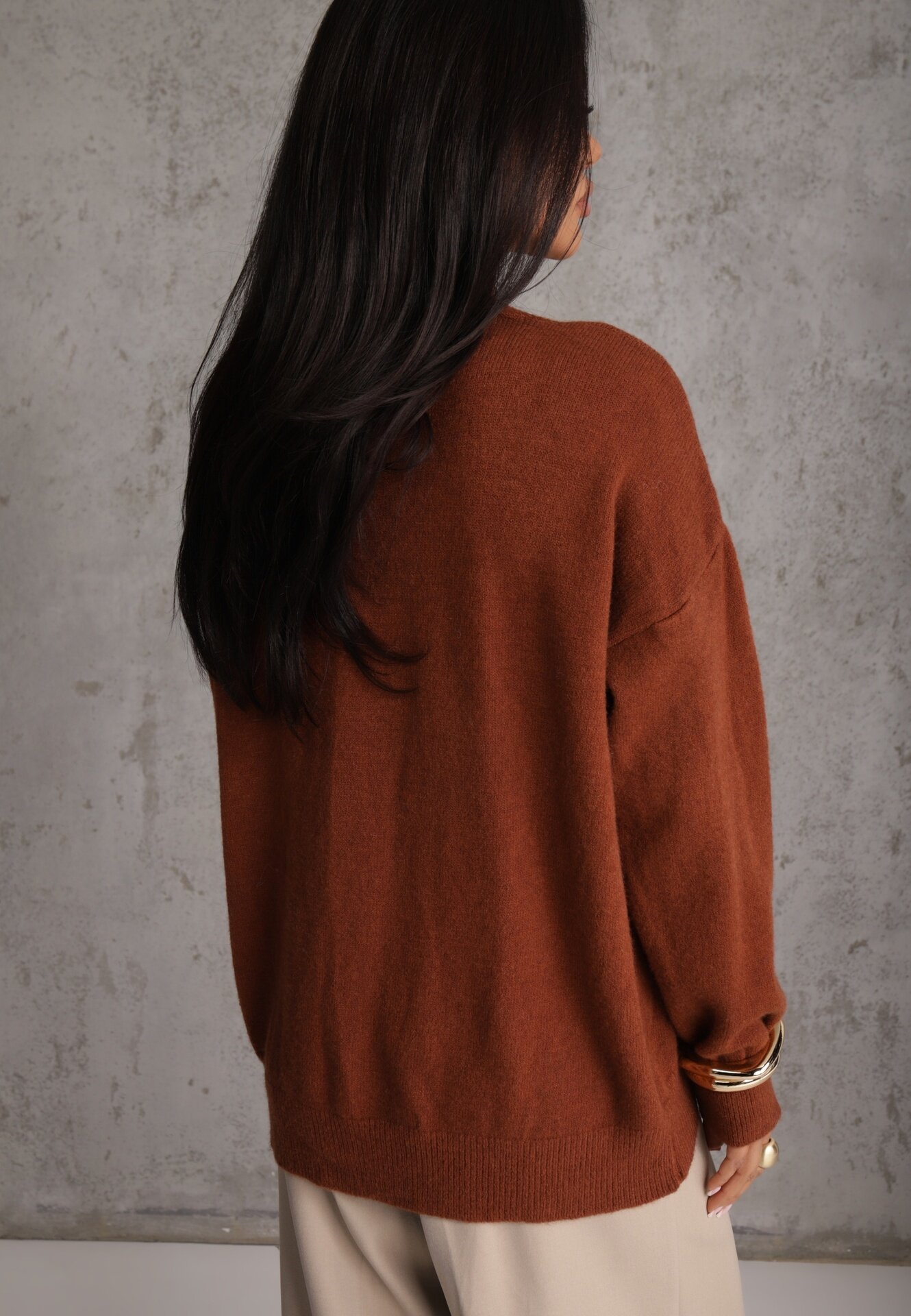 elsa.m by may Pulover Maro Simplu din Bumbac Oversize Conime