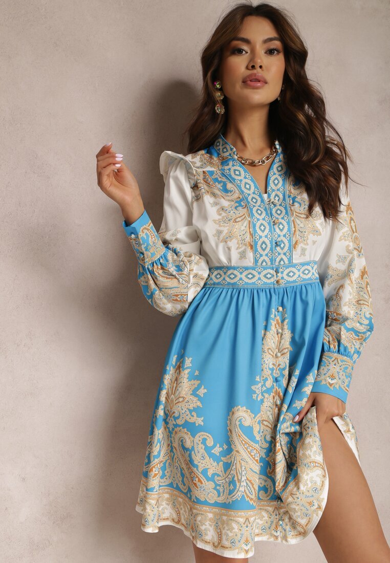 elsa.m by may Rochie Alb-Albastră Basaste