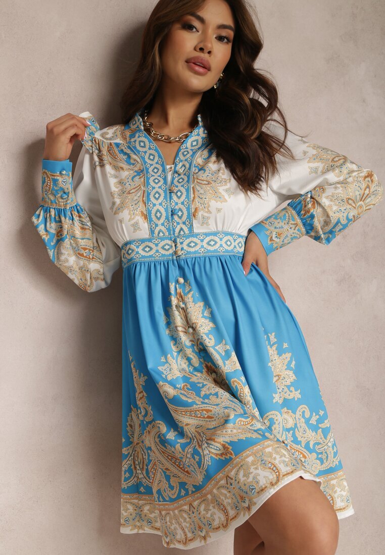 elsa.m by may Rochie Alb-Albastră Basaste