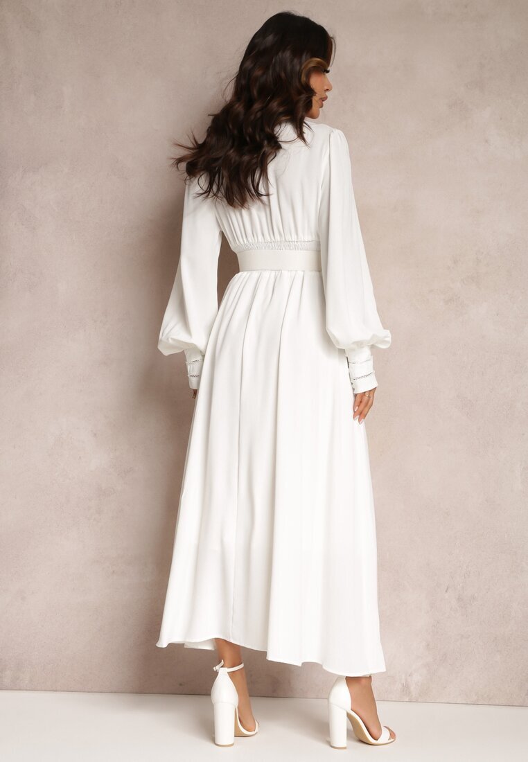 elsa.m by may Rochie Albă cu Curea Elothoe