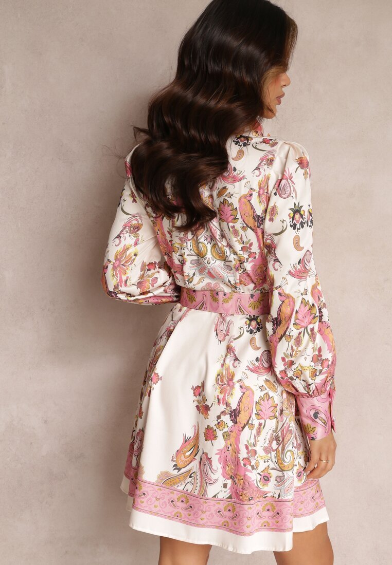 elsa.m by may Rochie bej deschis tip cămașă din satin cu curea Natilo