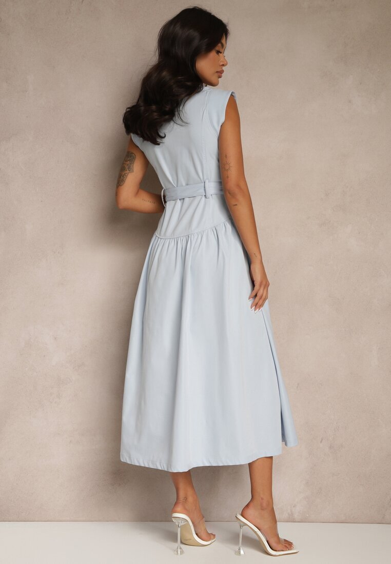 elsa.m by may Rochie cămașă albastră cu cordon decorativ Deviolin