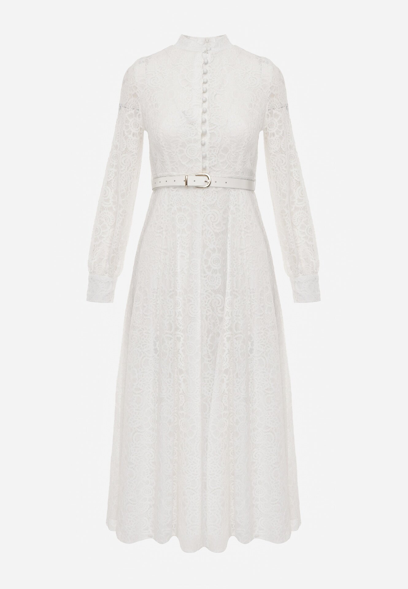 elsa.m by may Rochie de seară din dantelă cu vâscoză bumbac și curea Saphosi Albă