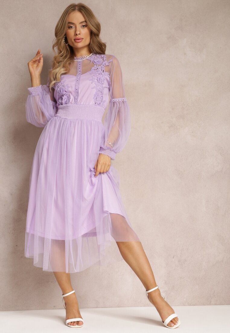 elsa.m by may Rochie de tul Mov Cloș cu dantelă Nirthe