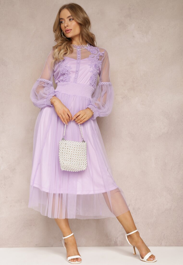elsa.m by may Rochie de tul Mov Cloș cu dantelă Nirthe