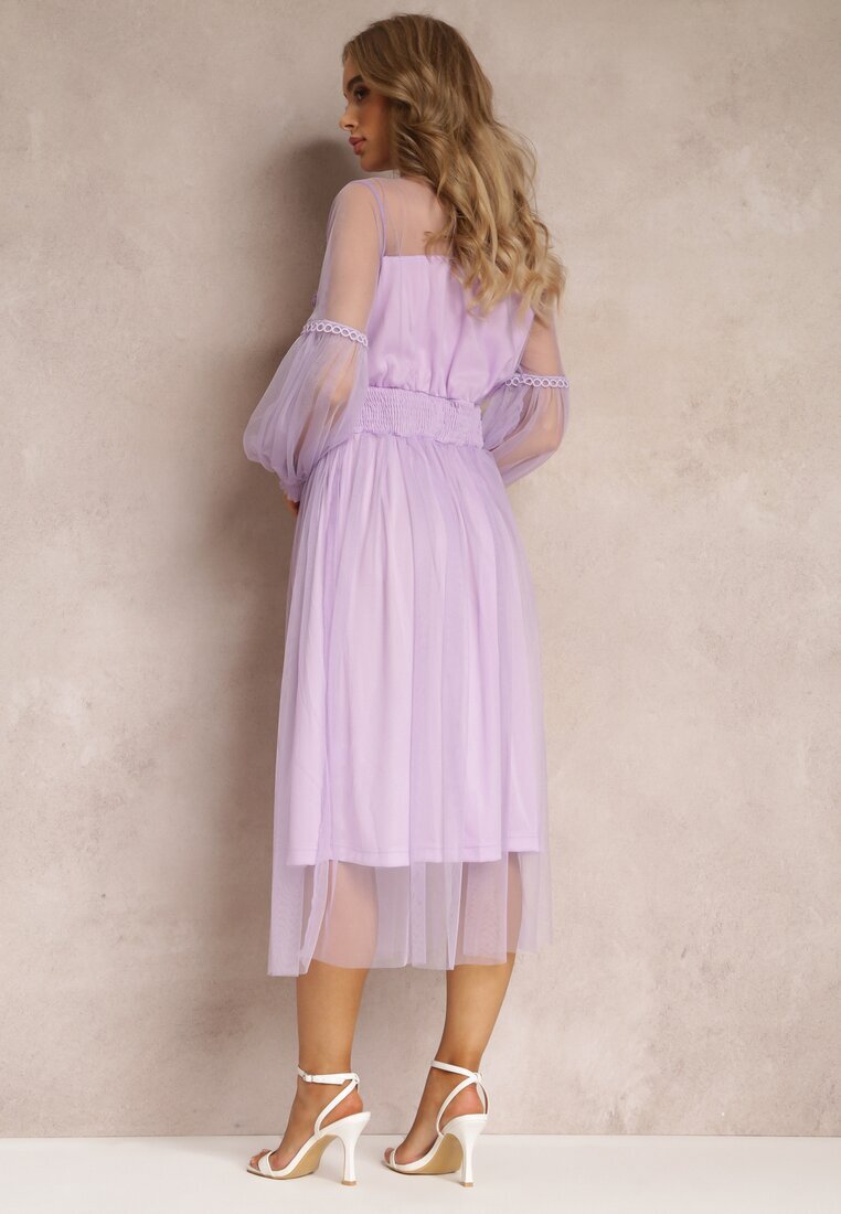 elsa.m by may Rochie de tul Mov Cloș cu dantelă Nirthe