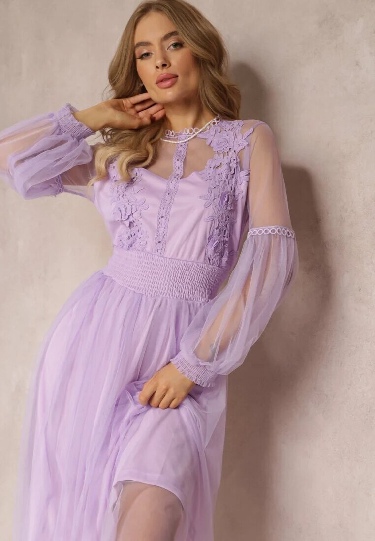 elsa.m by may Rochie de tul Mov Cloș cu dantelă Nirthe
