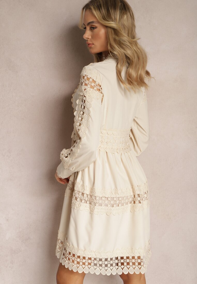 elsa.m by may Rochie din dantelă bej cu decolteu decorativ Sweeney