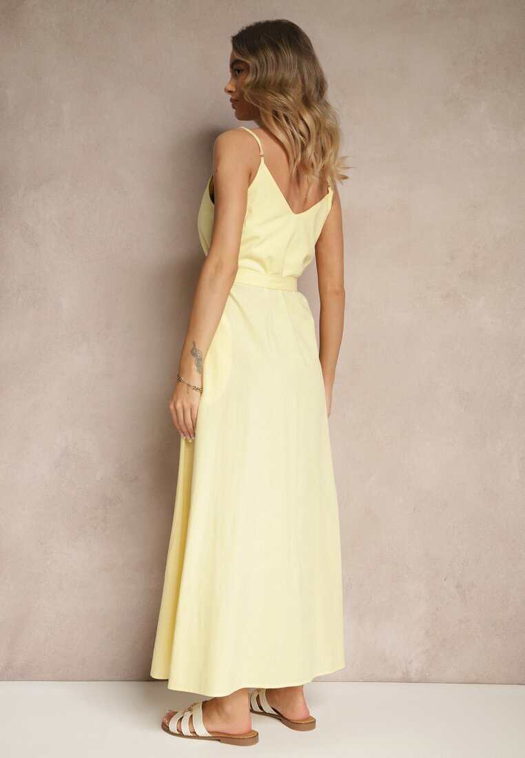 elsa.m by may Rochie Galbenă cu Bumbac și Vâscoză cu Cordon Decorativ Savaine