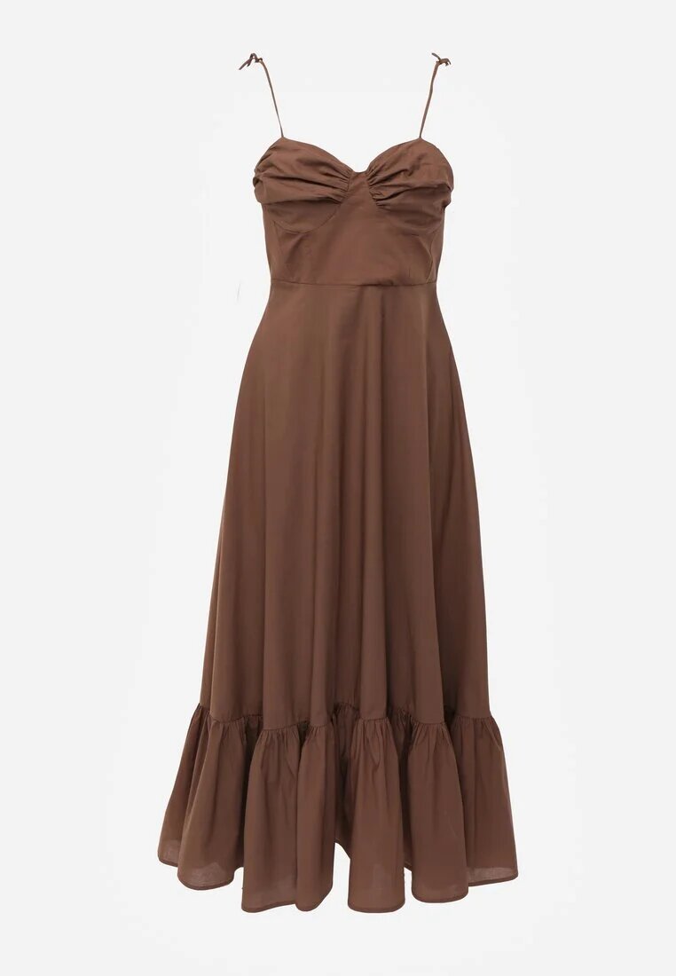 elsa.m by may Rochie Maro Cloș din Bumbac cu Bretele Legate Milistia