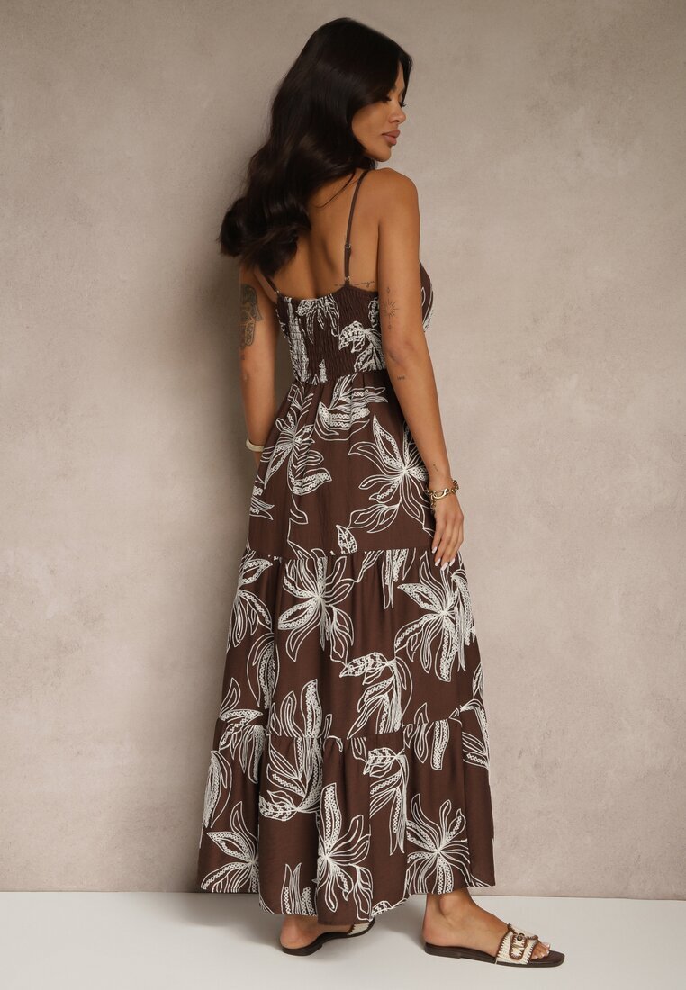 elsa.m by may Rochie Maro din Vâscoză cu Șnur și Model Brodat Liralette