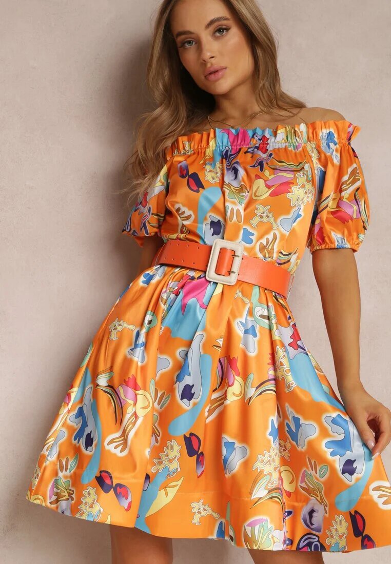elsa.m by may Rochie Portocalie Satinată Aikythia