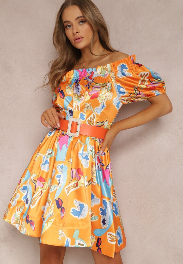 elsa.m by may Rochie Portocalie Satinată Aikythia