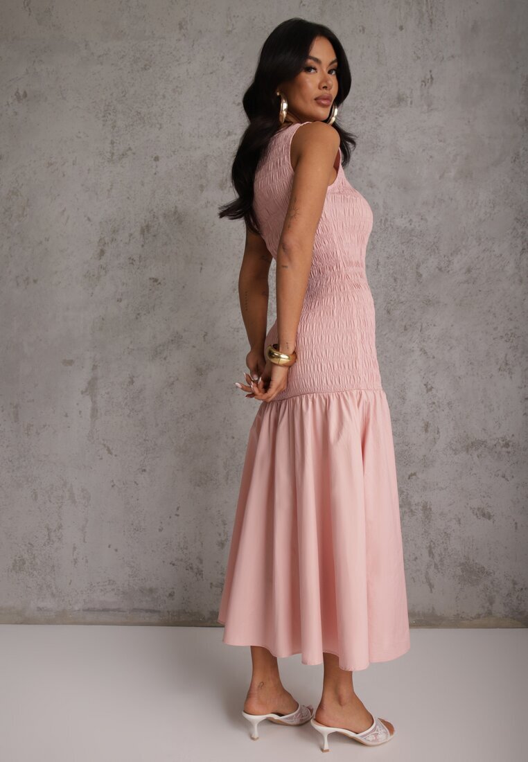 elsa.m by may Rochie Roz cu talie joasă fără mâneci decorată cu încrețituri Natinelle