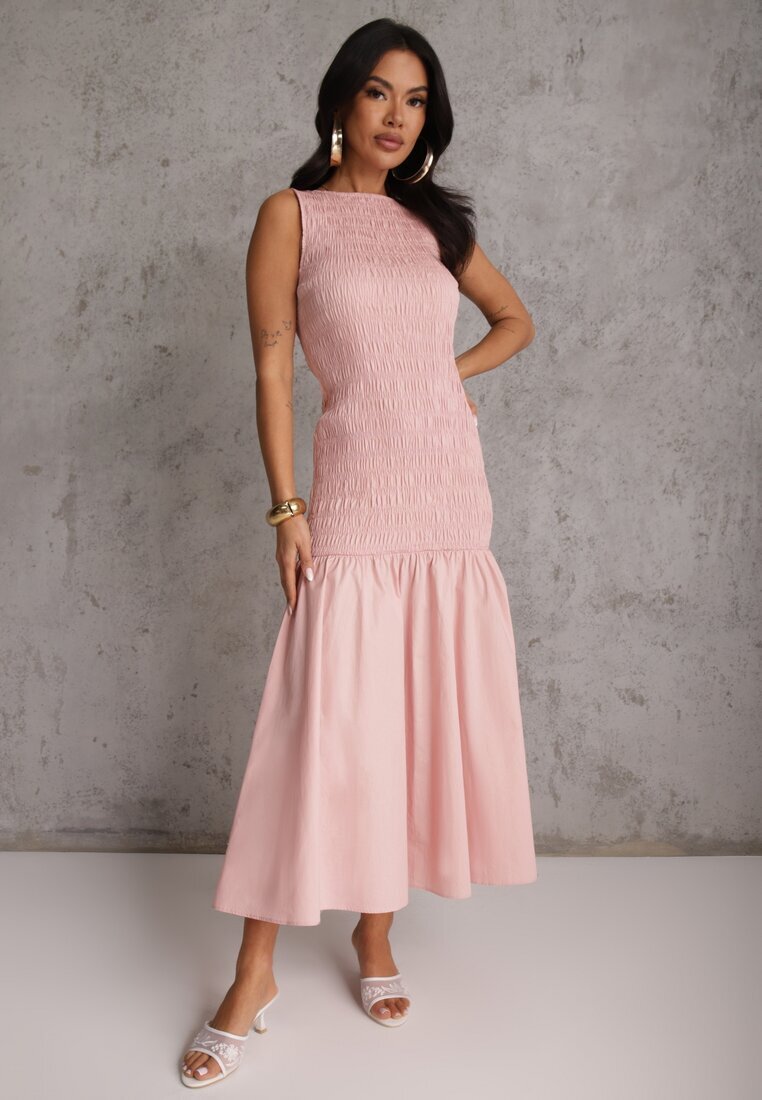 elsa.m by may Rochie Roz cu talie joasă fără mâneci decorată cu încrețituri Natinelle