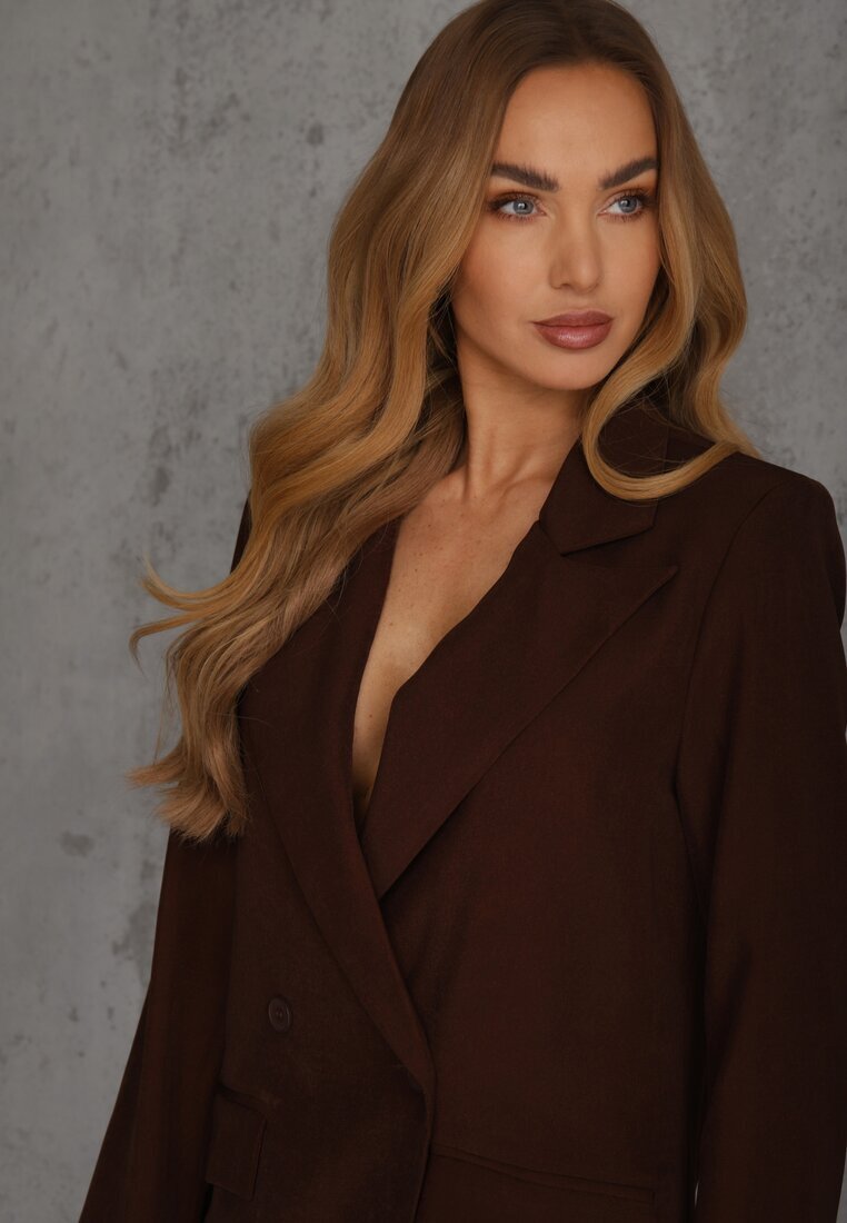 elsa.m by may Sacou Maro cu două rânduri de nasturi Croi oversize Clasora