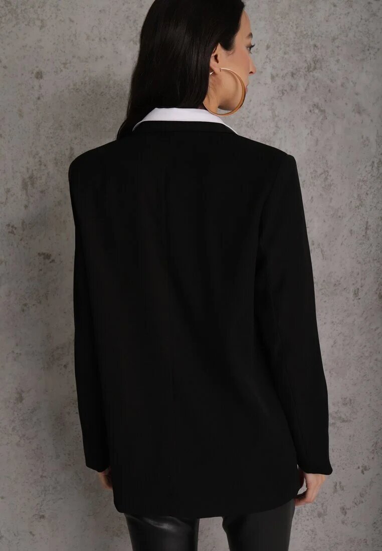 elsa.m by may Sacou Negru dublu-piept cu croială oversize Clasora