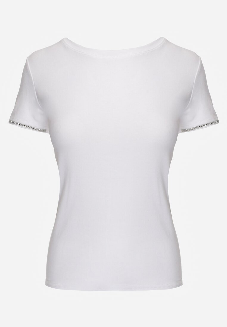 elsa.m by may T-shirt alb din bumbac decorat cu zirconii Kallochis