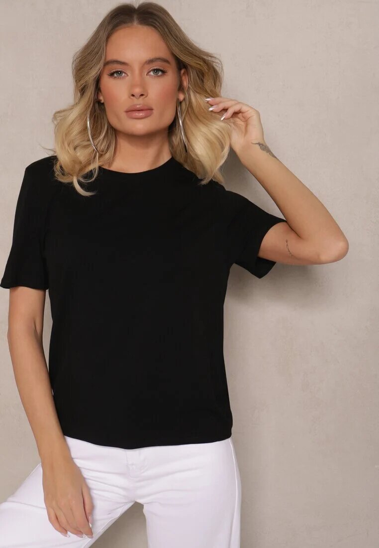 elsa.m by may Tricou Casual Negru din Viscoză Arisanda