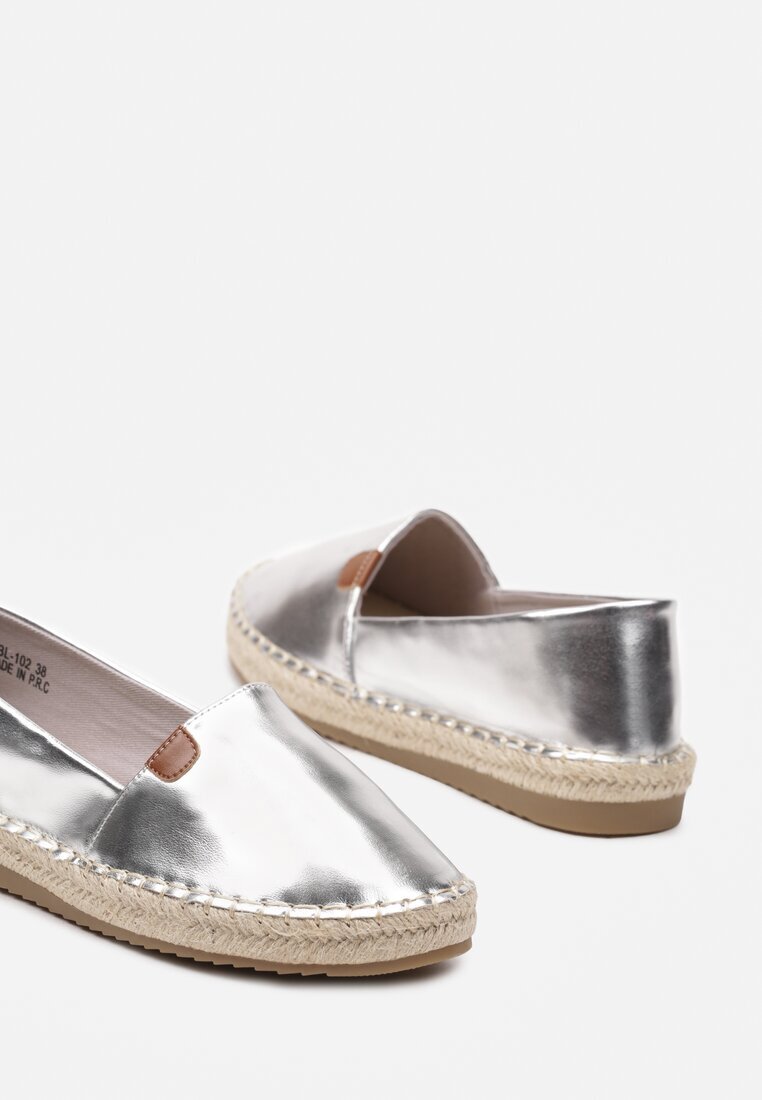  Espadrile Argintii Plate Casual Stil Boho Lephea