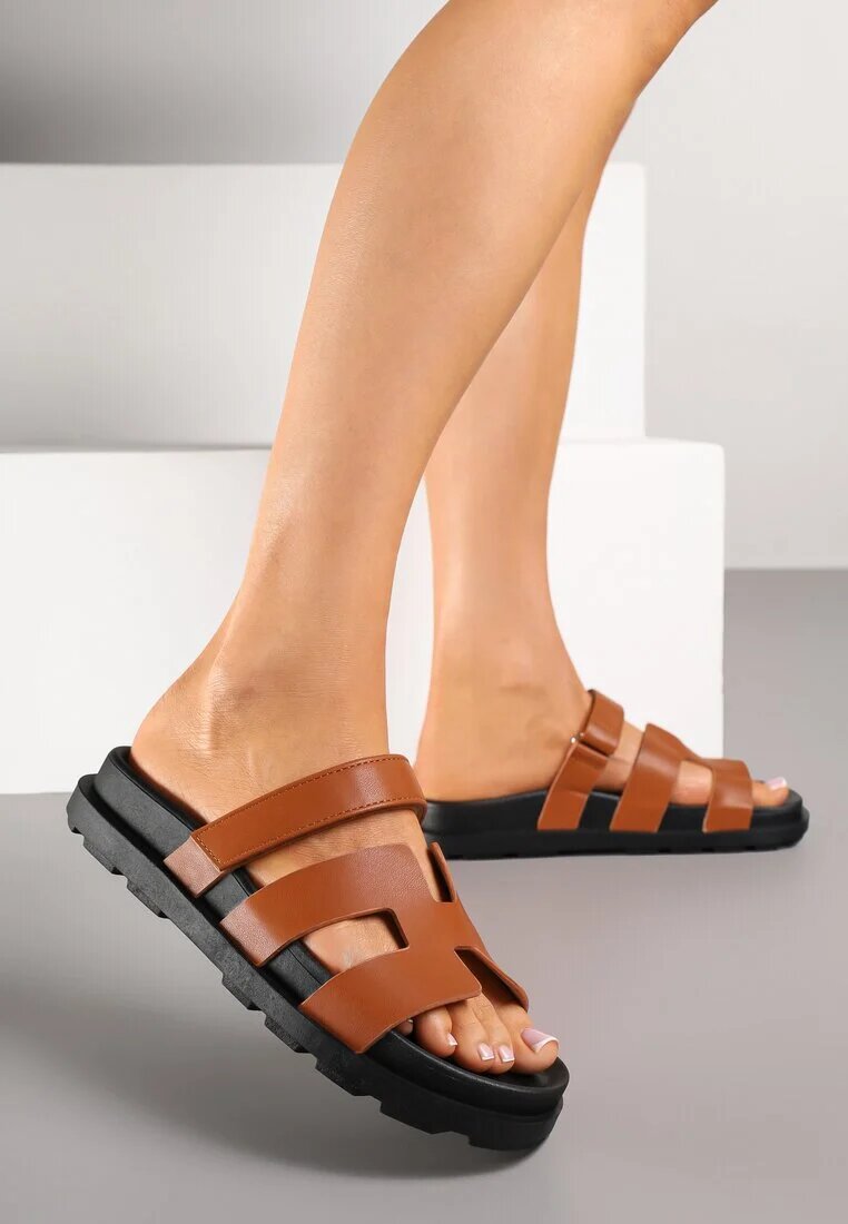 fashion Papuci Maro Decorate Cu Decupaje Fenelissa