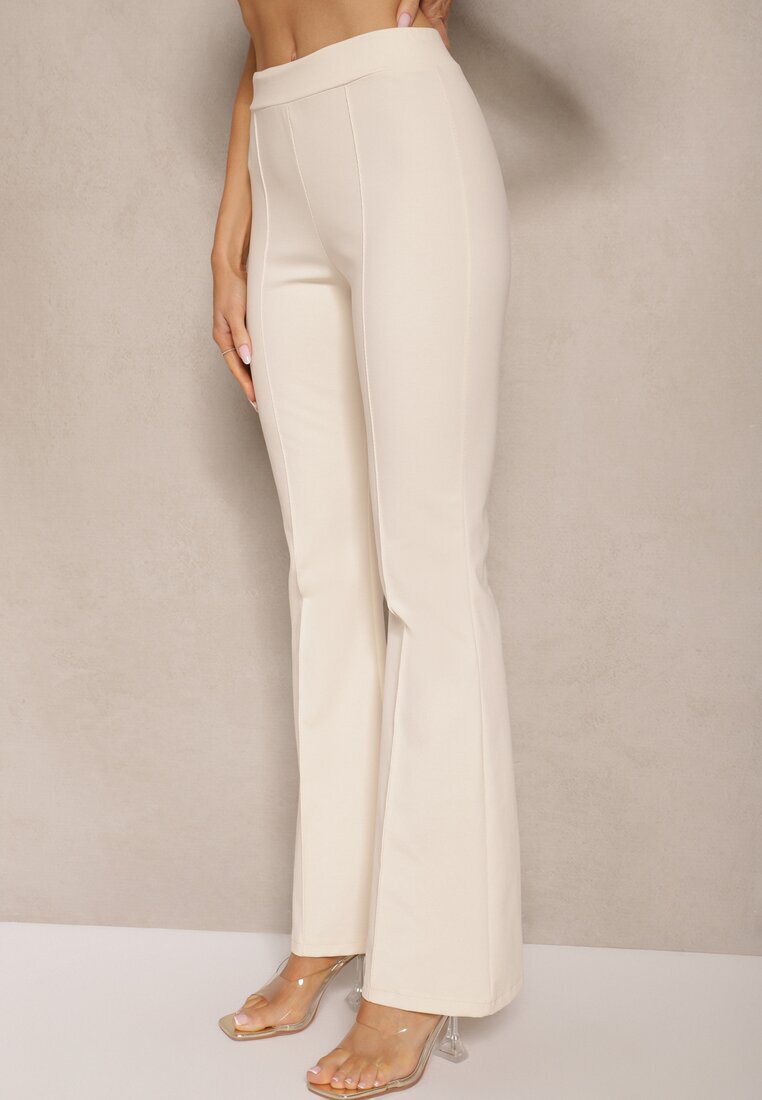 fashion Set Bej Top Bandeau cu Bască și Pantaloni Flare Vilkio