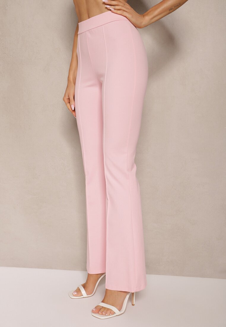 fashion Set Roz Top Bandeau cu Bască și Pantaloni tip Flare Vilkio