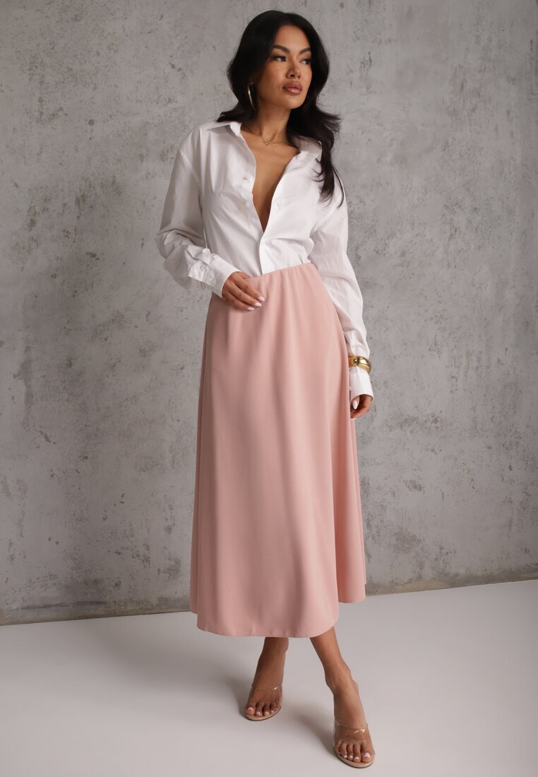 fashion station Fustă Roz deschis Midi Evazată cu croială clasică Namettia
