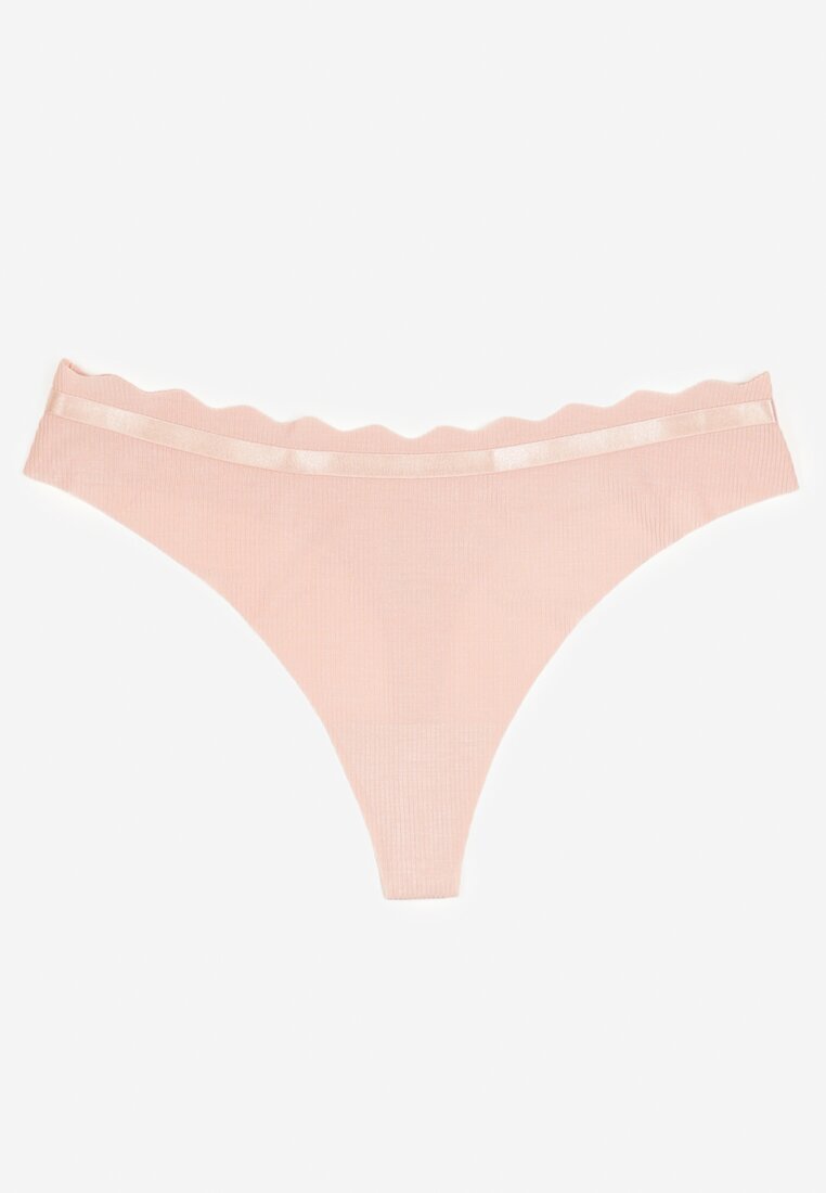 finella Chiloți string Roze Striate din bumbac Tesivia