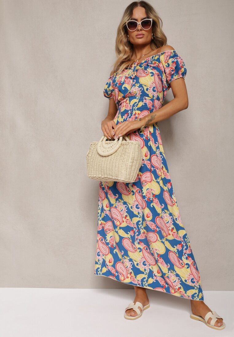 generation Rochie Albastru-Roz din Bumbac cu elastic în talie Baletta