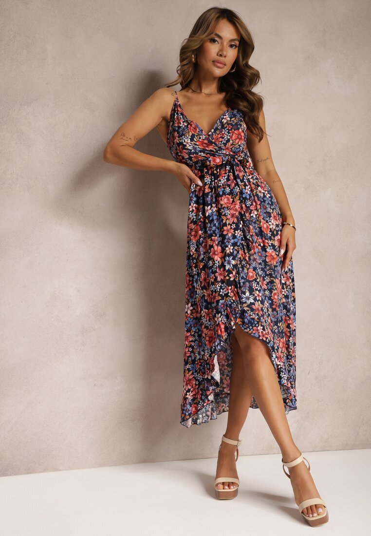 generation Rochie petrecută din bumbac cu flori cu bretele bleumarin Rissanda