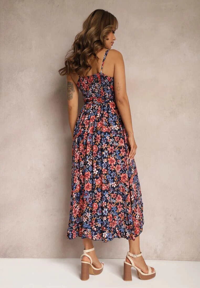 generation Rochie petrecută din bumbac cu flori cu bretele bleumarin Rissanda